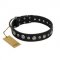 Leather Collar for English Bulldog "Genteel Charm" FDT Artisan