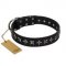 English Bulldog Leather Collar "Lights-Out" FDT Artisan, Black