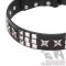 English Bulldog Leather Collar with Stars and Studs for Walking