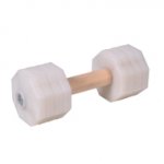 Dog Training Dumbbell of 1.4 lbs, White Plastic Plates