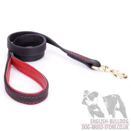 English Bulldog Leash Leather of Exclusive Design "Handicraft"