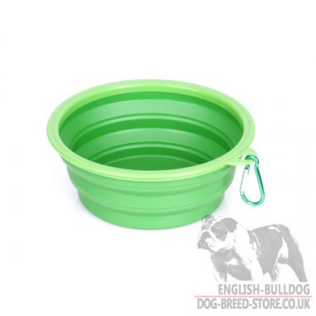 Food and Water Dog Bowl for Bulldog, Foldable, Medium Size