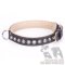 English Bulldog Dog Collar "Cone" of Black Leather