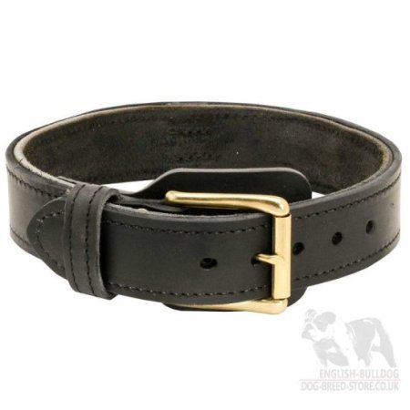 Bullmastiff Dog Collar of 2-Ply Leather for Training and Control