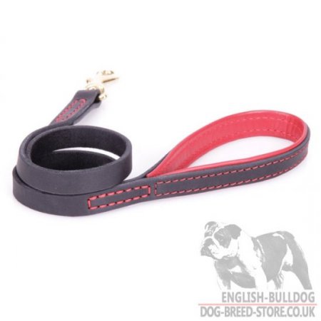 English Bulldog Leash Leather of Exclusive Design "Handicraft"