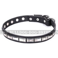 English Bulldog Collar Narrow Leather "Refined Classic" Artisan